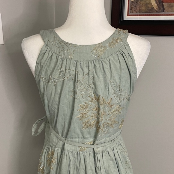 Antik Batik Womens Sundress Embroidered embellished NWT Green Blue Large - Picture 7 of 8